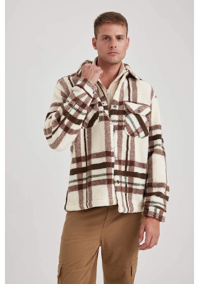 DeFacto Relax Fit Polo Yaka Gömlek Ceket A7988AX23WNER139