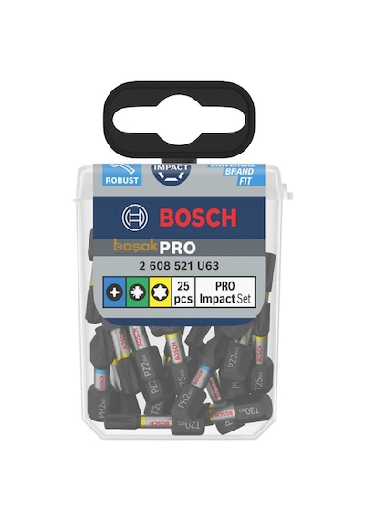 Bosch Pro Impact 25 Mm Ph2-pz2-t20-t25-t30 25 Parça Bits Uç Seti 2608521u63