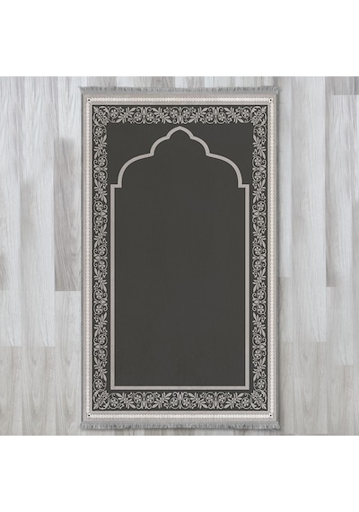 Evaşk Namazlık Dokuma Halı Kaymaz Muslumana Seccade80 x 130 Antrasit EVASK801F80