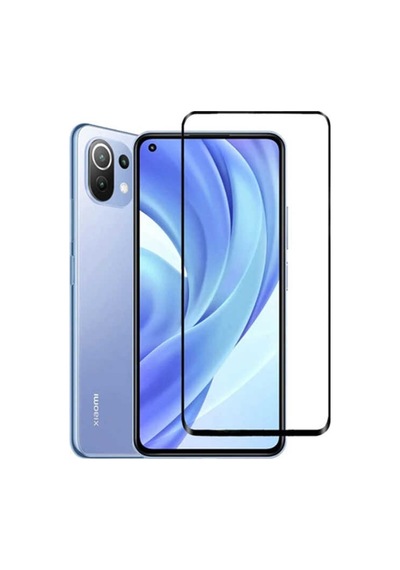 Xiaomi Mi 11 Lite Kenarları Kırılmaya Dayanıklı Cam Ekran Koruyuc Siyah (490489233)