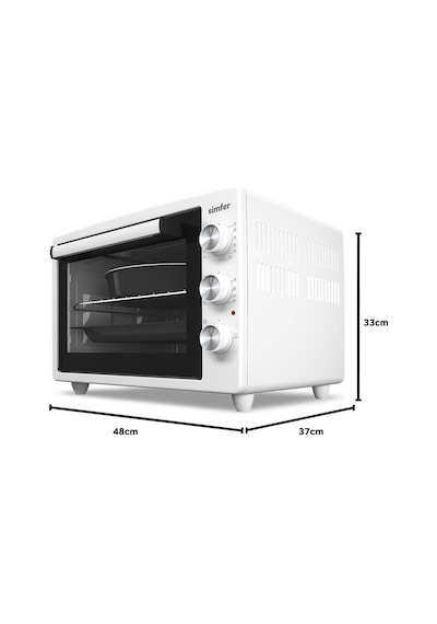 Simfer 3420 Beyaz 34 LT Statik Mini / Midi Fırın - 4 Fonksiyon, Programlanabilir Pişirme & Isı Kontrol Sistem