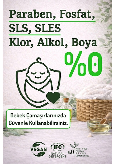 Biocura %100 Doğal Sertifikalı Bitkisel İçerikli Leke Çıkarıcı Çamaşır Deterjanı 1 L