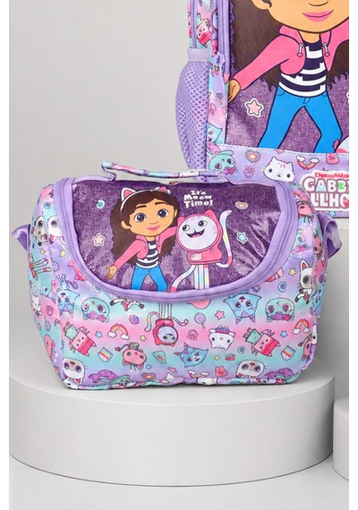 X Dekomus Lisanslı Gabby S Dollhouse Meow Magic Collection Anaokul Çantası,termoslu Beslenme Çantası Ve Kalem Çantası Seti Altın