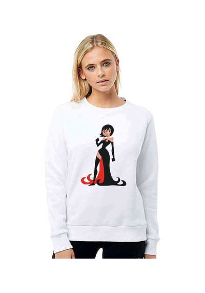 Samurai Jack Baskılı Beyaz Kadın Sweatshirt (528339632)
