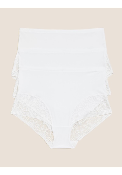Marks & Spencer 3'lü Body Soft Full Brief Külot Seti T61005015F Beyaz