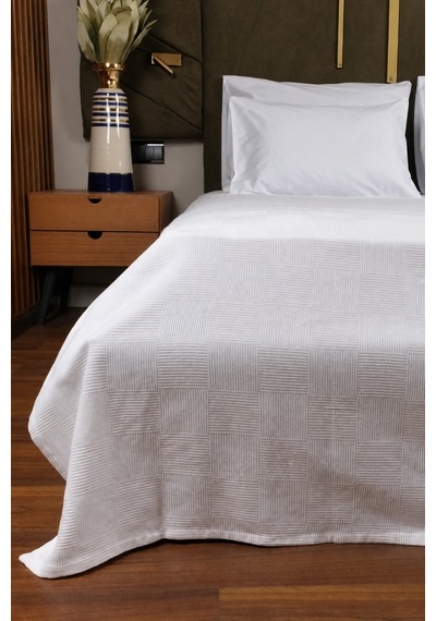 Sidney Serisi Çift Kişilik Otel Pikesi 200x230cm Beyaz