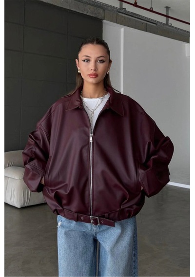 Karabulut Kadın Oversize Deri Ceket Oversize Fermuarlı Kemer Detaylı Günlük Kadın Ceket Bordo Bordo&burgundy Bordo&Burgundy Karabulut Kadın Oversize Deri Ceket Oversize Fermuarlı Kemer Detaylı Günlük Kadın Ceket Bordo Bordo&burgundy Bordo&Burgundy