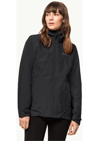 Jack Wolfskin Moonrıse 3In1 Siyah Kapşonlu Kadın Mont