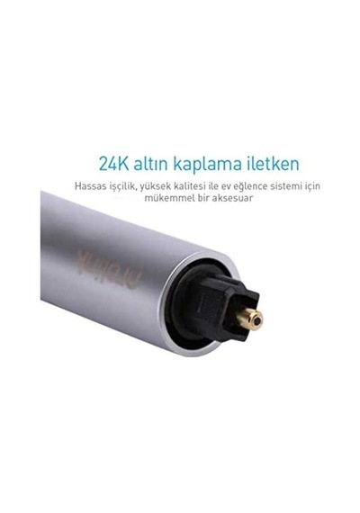 Prolink 60 Cm Optik Kablo Toslink Plug Metal Premıum Chrome Audıo Optik Fiber Ses Kablosu