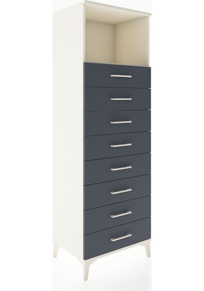 Hyperion Dolap Tek Raflı 8 Çekmeceli 60x44x182 Aytaşı-antrasit Aytası