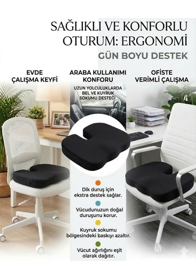 Ortopedik Oturma Minderi Kuyruk Sokumu Ve Uzun Süre Oturma Destek Yastığı Diğer