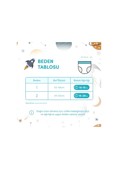 Sevi Bebe Lüks Bebek Alıştırma Külodu Gezegen Desenli 1 No 10-15 Kg