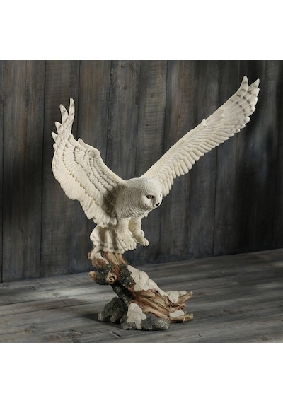 Veronese Koleksiyon Havalanan Beyaz Baykuş Figür 34cm