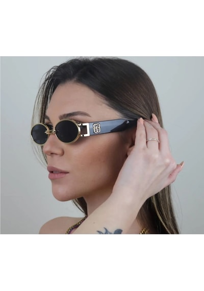 Yeni Sezon Vintage Oval Logolu Unisex Güneş Gözlüğü Çok Renkli
