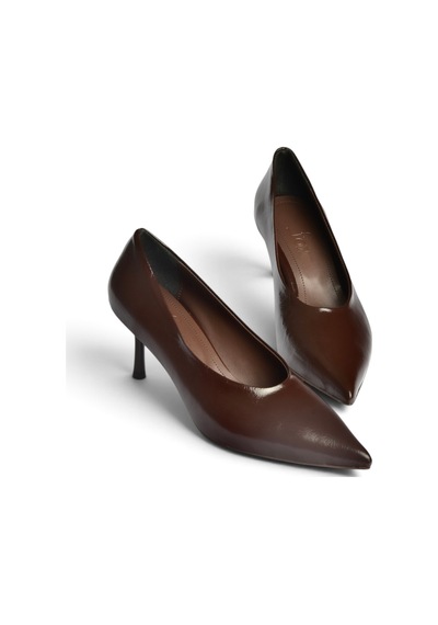 Fox Shoes Z676026060 Kahverengi Rustik İnce Topuklu Kadın Stiletto Ayakkabı