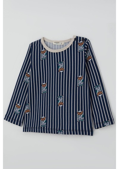 Breeze Erkek Bebek Pijama Takımı Sevimli Ayıcık Figürlü 9 Ay-3 Yaş, Lacivert Lacivert