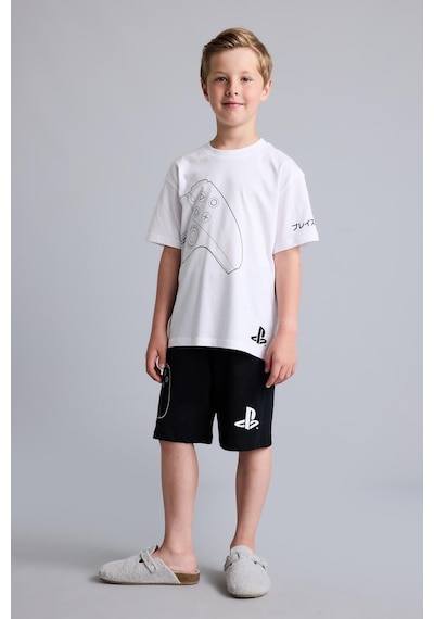 Defacto Playstatıon Lisanslı Regular Fıt 2li Beyaz Pijama Takımı Erkek Çocuk H8202a826hswt34 Beyaz-wt34