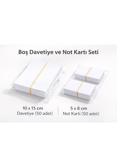 Boş Davetiye Ve Yemek Kartı Seti 300 Gr Yerli Bristol 1. Hamur Kalın Karton 10x15 Cm Davetiye 50 Adet + 5x8 Cm Yemek/isim Kartı 50 Adet Düğün, Nişan, Organizasyon İçin.