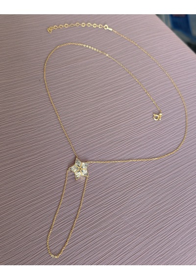Büyük Taşlı Yıldız Gümüş Şahmeran Bileklik - Rose Renk Gold