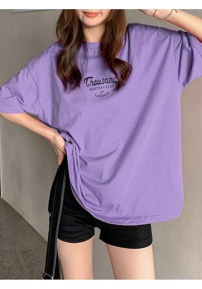 Uyguntarz Unisex Thousand Baskılı Tasarım Tshirt Mor