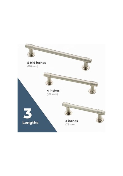 P29520k-sn-b 3 76 Mm Düz Çubuk Çekme, 3 76 Mm , Saten Nikel, 10 Adet