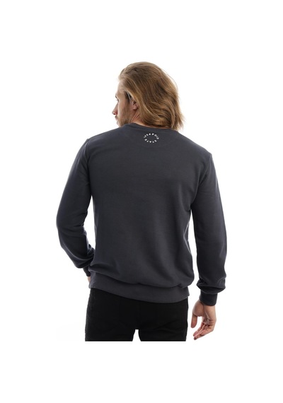 Polostate Erkek Polo State Baskılı Bisiklet Yaka Sweat Koyu Kahve Füme