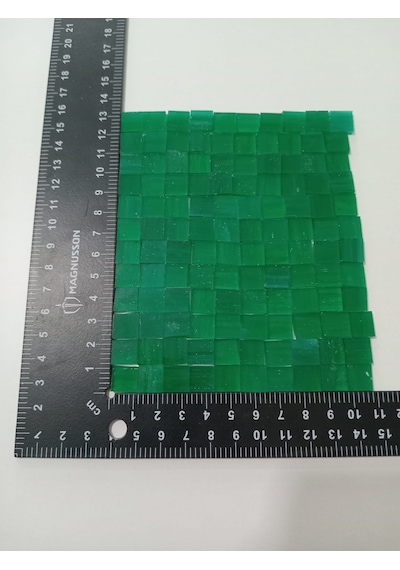 Koyu Yeşil Kare Vitray Cam Mozaik Taşı - Sanatsal Mozaik İçin Yaklaşık 10 X 10 Mm