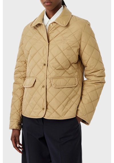 Tommy Hilfiger Slim Fit Uzun Kollu Cepli Çıtçıtlı Kapitone Ceket Kadın Mont Ww0ww50936 Aeh Camel