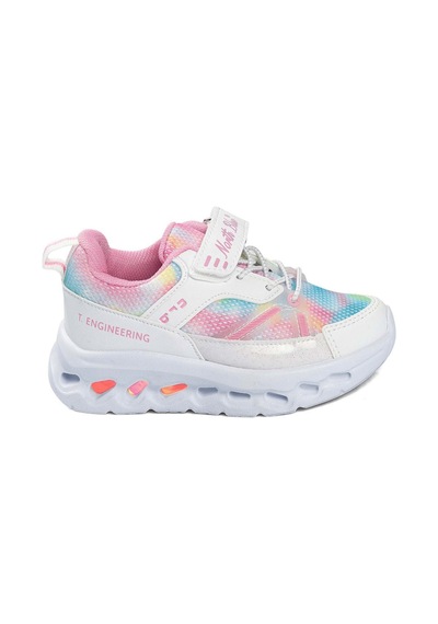 134 Çocuk Okul Öncesi Işıklı Rahat Sneaker Beyaz/pembe