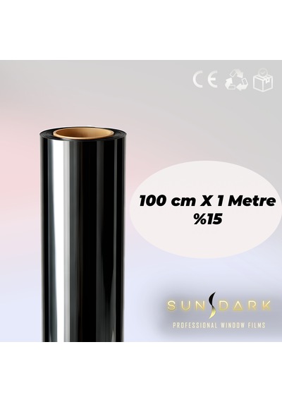 100 Cm X 1 Metre Siyah Cam Filmi %15 Ev Ofis Araç Uyumlu