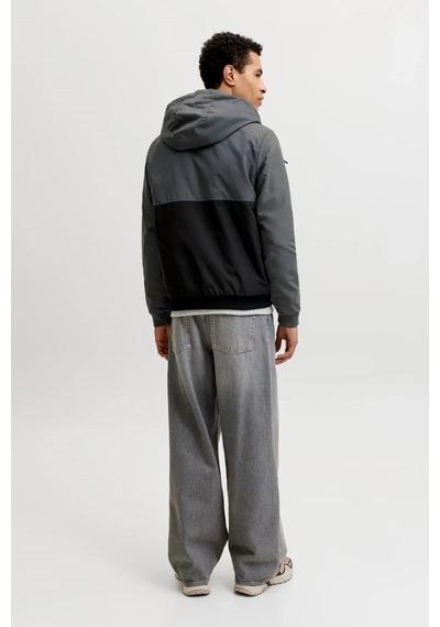 Jack & Jones Jjerush Hood Bomber Erkek Mont Gri