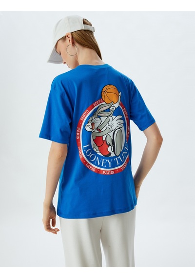 Koton Bugs Bunny Oversize Tişört Baskılı Lisanslı Mavi 4sal11233ık Mavi
