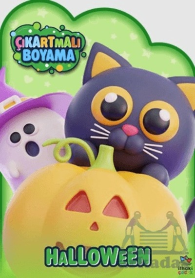 Halloween Zamanı Çıkartmalı Boyama Kitabı İthaki Çocuk Yayınları