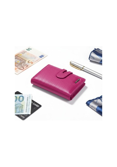 Passtell %100 Hakiki Deri Kadın Orta Boy Cüzdan Pembe Pembe