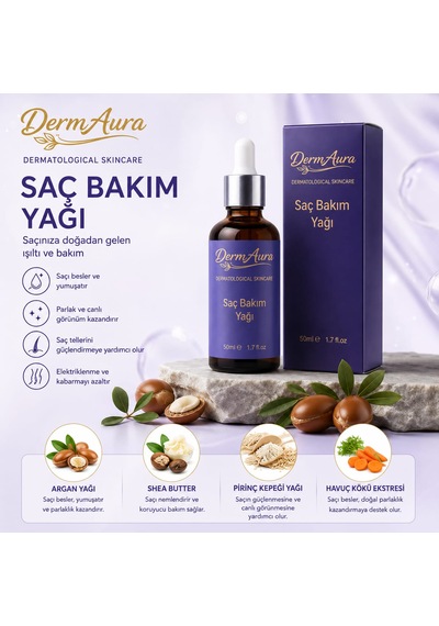 Dermaura Saç Bakım Yağı Onarıcı Ve Besleyici Bakım 50 Ml