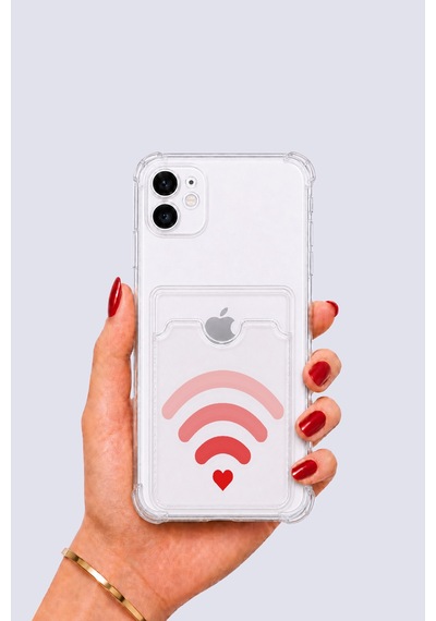 Apple iPhone Uyumlu 11 Kartlıklı Aşk Sinyali Desenli Kılıf