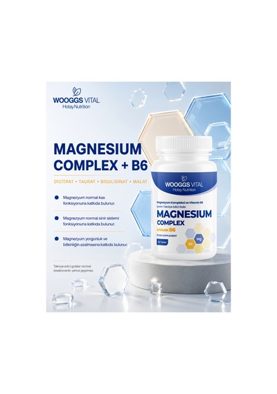 Magnezyum Complex Ve B6 Vitamini İçeren Takviye Edici Gıda 60 Tablet