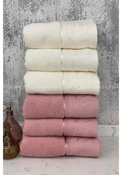 Ditsy El-yüz Havlusu 6 Adet-pembe-krem Krem - Pembe