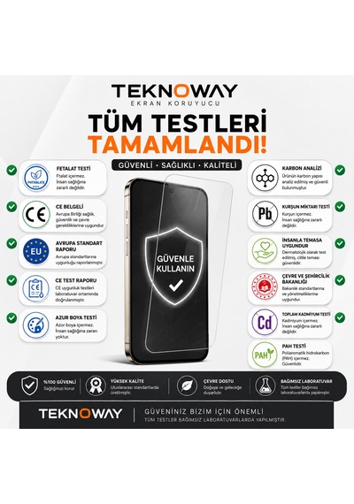 Teknoway İllede Apple Uyumlu iPhone 18 Pro Max / 17 Pro Max Ekran Koruyucu Tam Kaplama Şeffaf