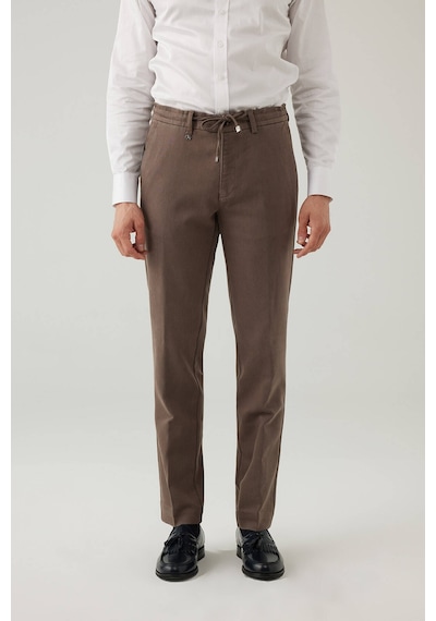 Erkek Haki Yeşil Regular Fit Jogger Yan Cep Kanvas Pantolon