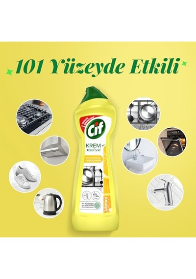Cif Krem Yeni Nesil Yüzey Temizleyici Limon 750 Ml 100'lü Set