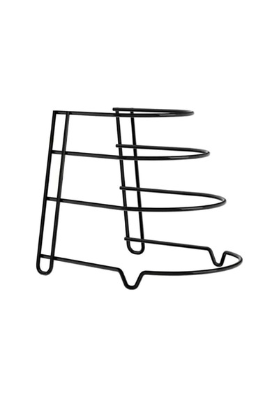 Ayrex Orret Home Metal 4 Katlı Tava Rafı Düzenleyici Organizer Dik Ve Yatay Kullanım Tencere Tava Standı, Dolap Diğer