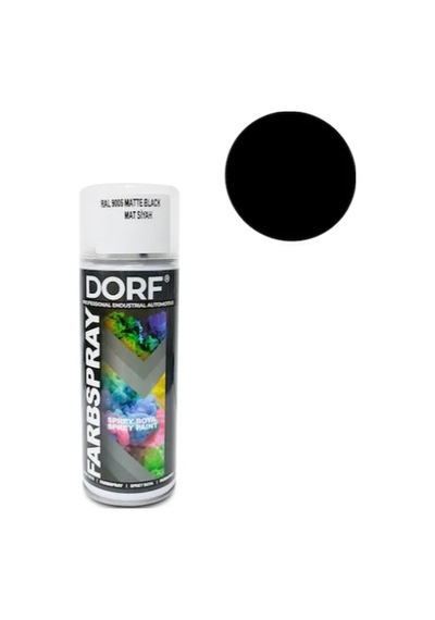 Dorf Mat Siyah Sprey Boya Siyah Vernikli Akrilik Ral9005 400 Ml