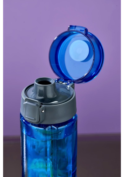 800 Ml Detoks Su Matarası Suluk Pipetli , Bpa Sız, Kilitli Ve Sızdırmaz Kapak - Mavi MAvi