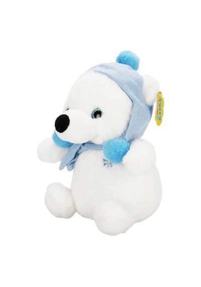 Şapkalı Ve Atkılı Peluş Kutup Ayısı 30 Cm S00004773 Beyaz