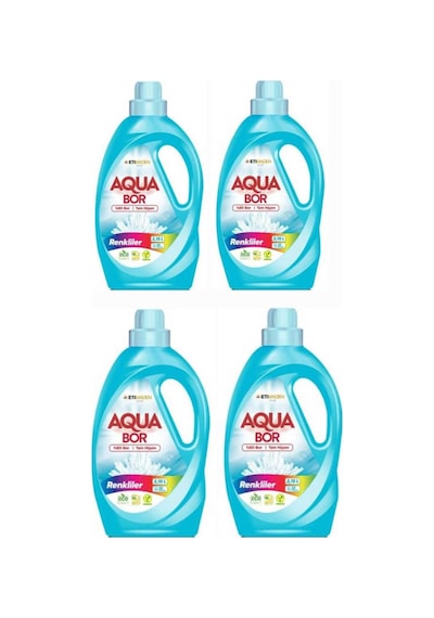 Aquabor Sıvı Çamaşır Deterjanı Renkliler İçin 4 Adet 132 Yıkama Doğal Mineralli 31900643