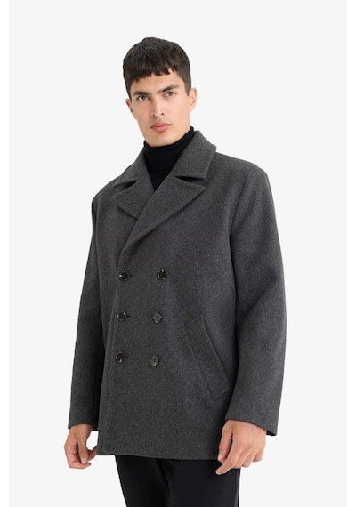 Defacto Slim Fit Dar Kesim Düğmeli Cepli Astarlı Kaşe Kaban Parka D1521ax25wnar198 Antrasit-ar198