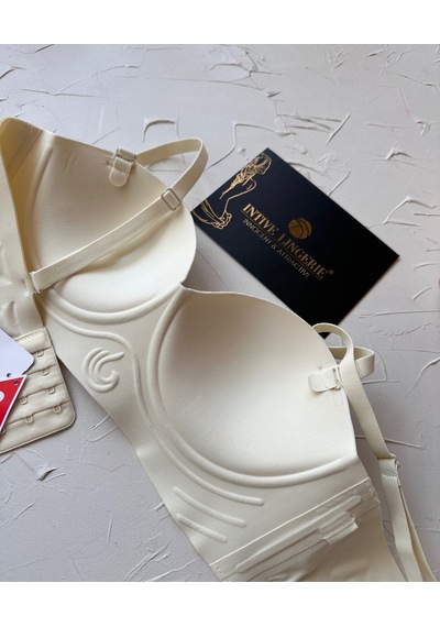 Lady Baby Straplez Kesim Destekli Dikişsiz Balensiz Toparlayıcılı Ekru
