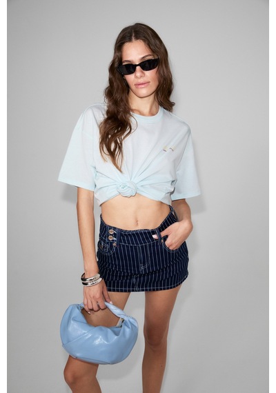 Grımelange Cassıane Kadın Bisiklet Yaka Kısa Kollu Ön Ve Arka Baskılı Regular Açık Mavi T-shirt Grımelange Cassıane Kadın Bisiklet Yaka Kısa Kollu Ön Ve Arka Baskılı Regular Açık Mavi T-shirt