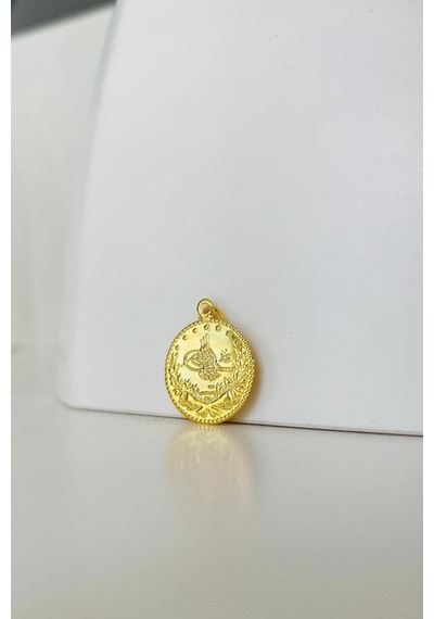 14 Ayar Altın Baskı Tuğra Kolye Ucu 1,8 Cm Sarı Altın